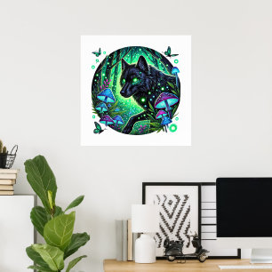 Cooler Wolf liebt Tier Poster