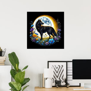 Cooler Wolf liebt Tier Poster