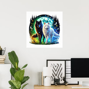 Cooler Wolf liebt Tier Poster