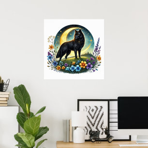 Cooler Wolf liebt Tier Poster