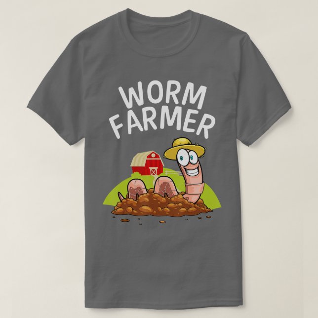 Cooler Wurm-Bauer für Männer - Rotwein-Wurmmarke T-Shirt (Design vorne)