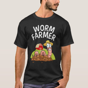 Cooler Wurm-Bauer für Männer - Rotwein-Wurmmarke T-Shirt