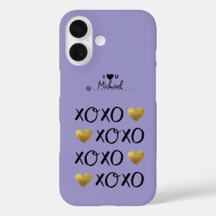 Cooler "XOXO" Goldener Herzchen Glücklicher Valent iPhone 16 Hülle
