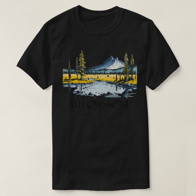 Cooler Yellowstone Nationalpark California T-Shirt (Design vorne)