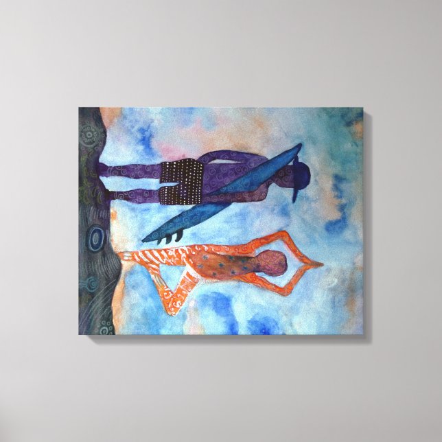 Cooler Yoga Surf Sunset Single drucken Leinwanddruck (Vorderseite)