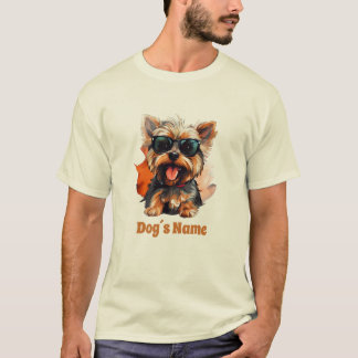 Cooler Yorkshire-Terrier mit Sonnenbrille T-Shirt