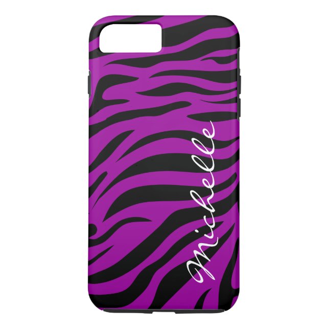 Cooler Zebra Stripes Monogramm Case-Mate iPhone Hülle (Rückseite)