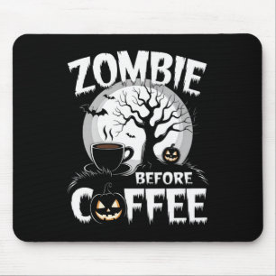 Cooler Zombie vor Kaffeehaus Funny Mousepad