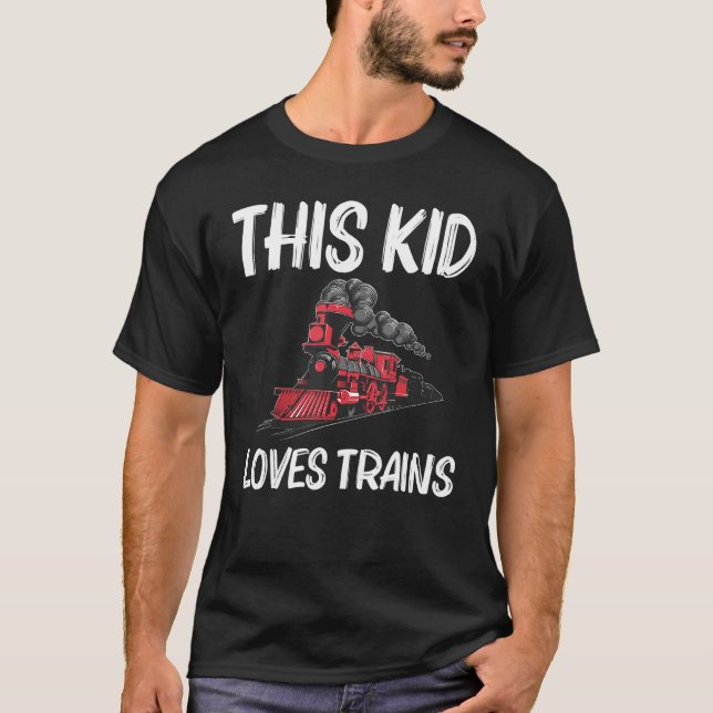 Cooler Zug für Kinder Jungen Eisenbahn Öffentliche T-Shirt (Vorderseite)
