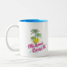 Cooler Zweittonkoffer aus Pink-Miami-Beach-Florida Zweifarbige Tasse