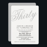 COOLES 30. Geburtstag Party INVITE Skript grau sch Einladung<br><div class="desc">von kat massard >>> kat@simplysweetPAPERIE.com <<< Eine trendige Einladung für Ihren BIRTHDAY für jedes Alter. Als Vorlage können Sie ganz einfach Ihre eigenen Daten hinzufügen oder auf die Schaltfläche Anpassen klicken und Text, Schriftart, Größen etc. hinzufügen oder ändern TIPP: 1. Um Grafiken zu ändern/verschieben/die Hintergrundfarbe zu ändern, klicken Sie auf...</div>