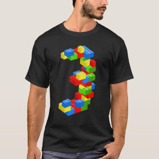 Cooles 3. Geburtstag Gebäude Blockiert 3 Jahre alt T-Shirt