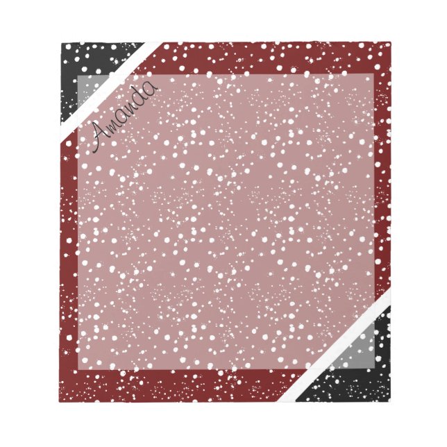 Cooles 3-Töne Design personalisiert Notizblock (Vorderseite)