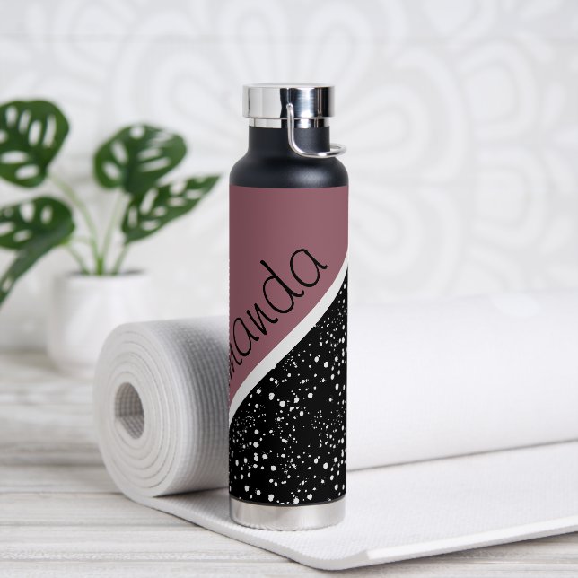 Cooles 3-Töne-Design personalisiert Trinkflasche (Yoga)