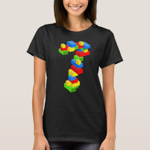 Cooles 7. Geburtstag Gebäude Blocks 7 Jahre alter  T-Shirt
