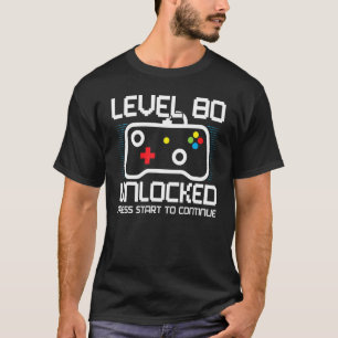 Cooles 80. Geburtstag Shirt Level 80 Unblocktes Vi