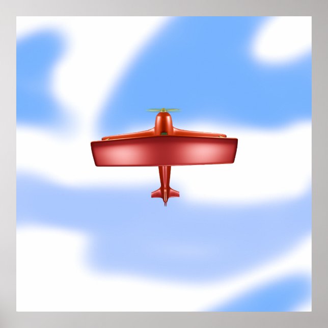 Cooles abenteuerliches rotes Biplane-Uproar-Poster Poster (Vorne)