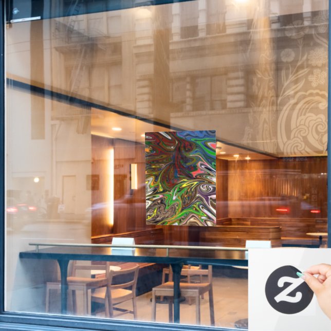 Cooles abstraktes Muster Fensteraufkleber (Café-Fenster)