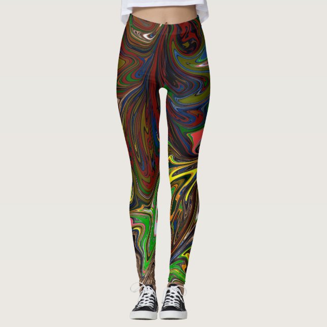 Cooles abstraktes Muster Leggings (Vorderseite)
