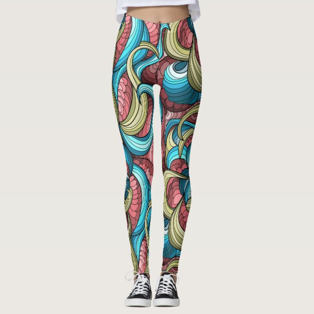 Cooles Abstraktes Muster Leggings (Vorderseite)