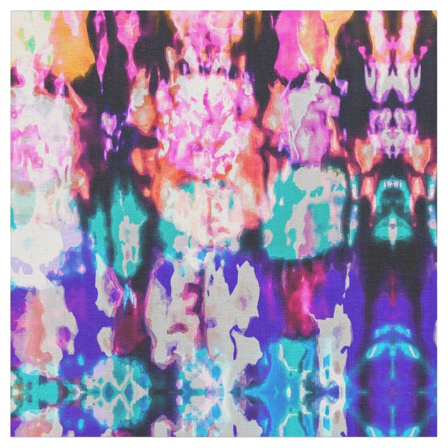 Cooles Abstraktes rosa blaues Gefärbte Krawatte-Mu Stoff (Nahaufnahme)