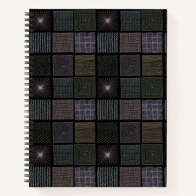 Cooles Abstraktes Schwarz Notizbuch (Vorderseite)