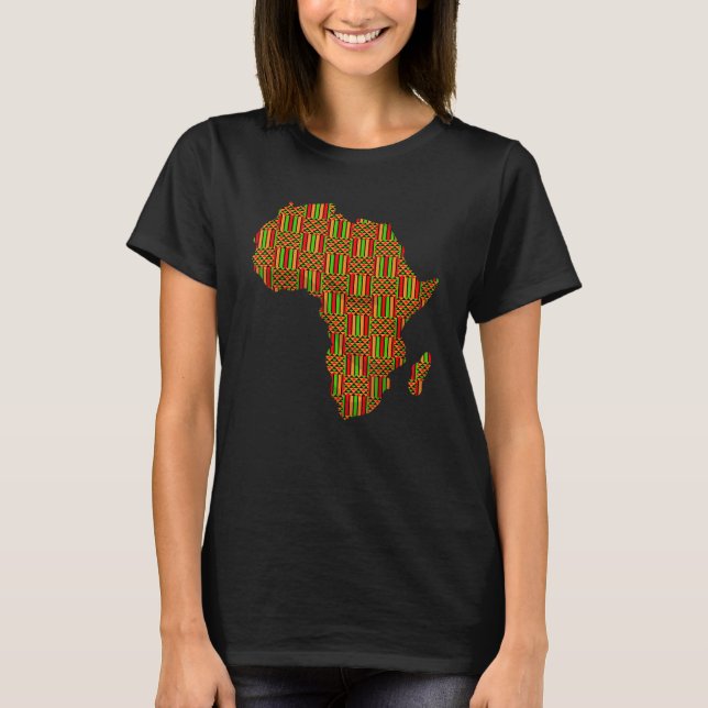 Cooles Afrika Karte Kente Tuch Geschenk für Männer T-Shirt (Vorderseite)