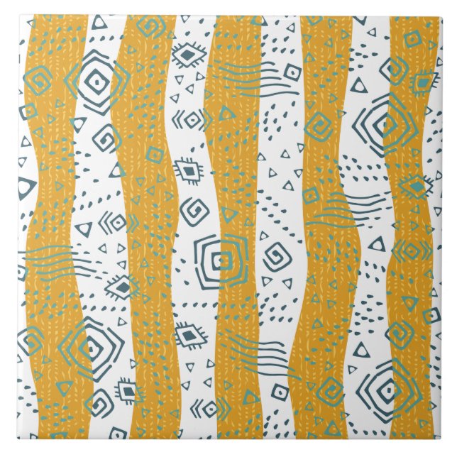 cooles afrikanisches Muster - Keramik Fliese (Vorderseite)