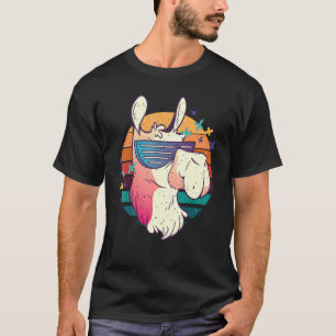 cooles Alpaka mit Sonnenbrille T-Shirt