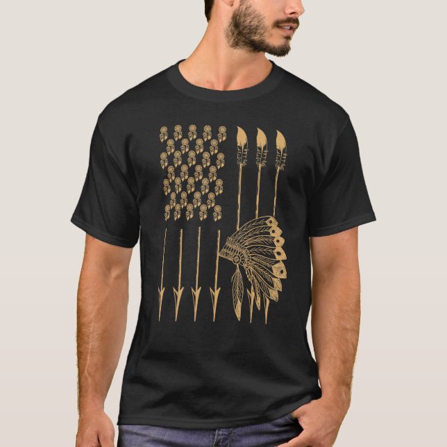 Cooles amerikanisches Indianerstolz-USA-Arrow-Head T-Shirt (Vorderseite)