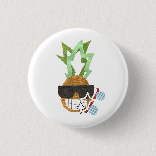 Cooles Ananas-Abzeichen Button (Vorderseite)