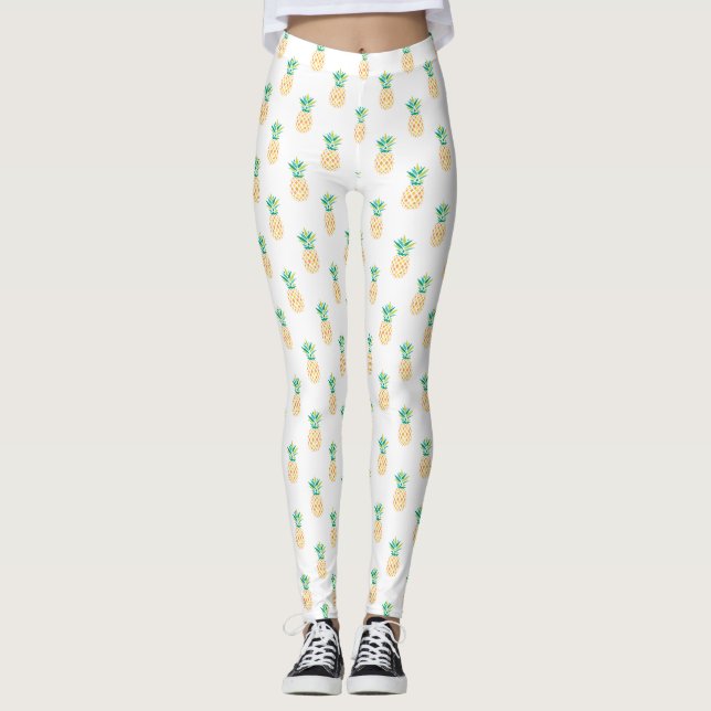 Cooles Ananas-Muster Leggings (Vorderseite)