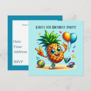 Cooles Ananas-Party zum Geburtstag Einladung