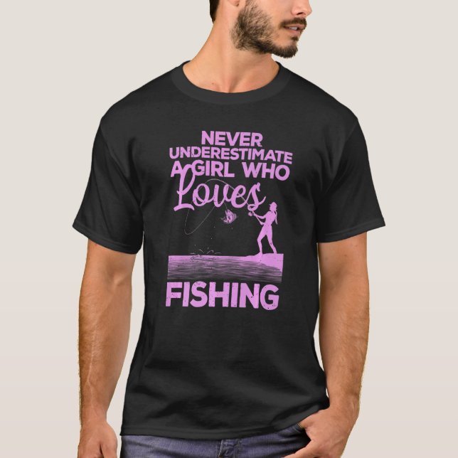 Cooles Angeln für Frauen Mädchen Fischer Köder S T-Shirt (Vorderseite)