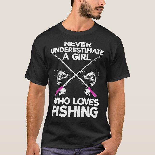 Cooles Angeln für Frauen Mädchen Fischer Köder S T-Shirt (Vorderseite)