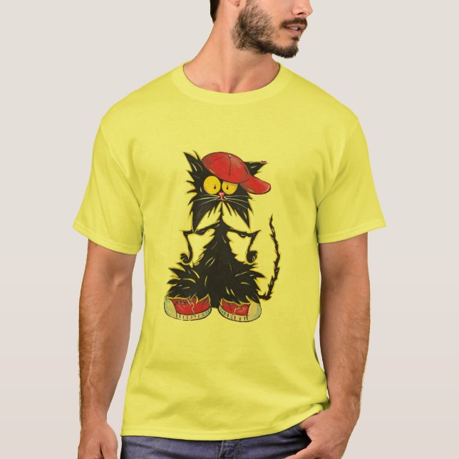 Cooles angesagtes Hopfen Kat T-Shirt (Vorderseite)