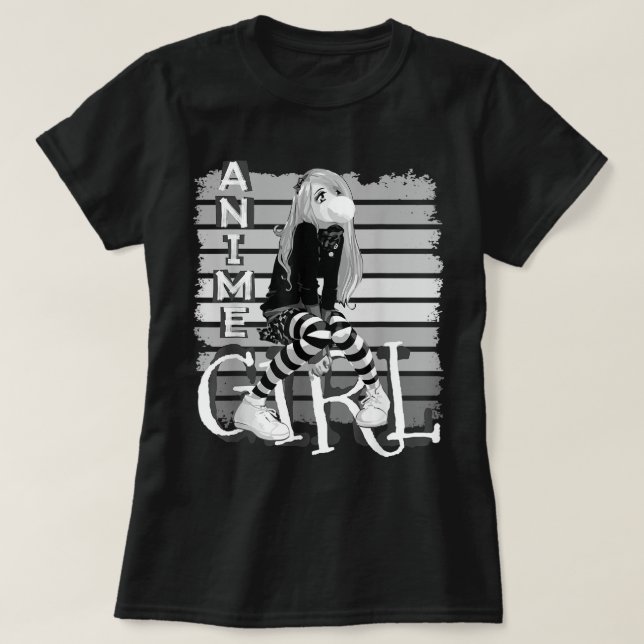 Cooles Anime-Mädchen-Ästhetik-Design T-Shirt (Design vorne)