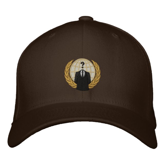 Cooles anonymes Logo mit bestickter Hülle Bestickte Baseballkappe (Vorderseite)