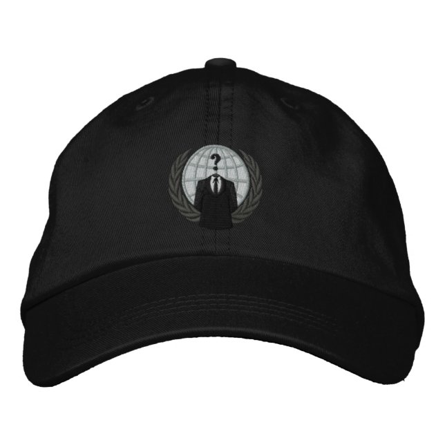 Cooles anonymes Logo mit bestickter Hülle Bestickte Baseballkappe (Vorderseite)