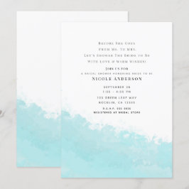 Cooles Aqua Blue Wave Splash Beach Brautparty Einladung