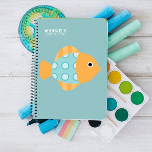 Cooles Aqua und Orangefische Notizblock