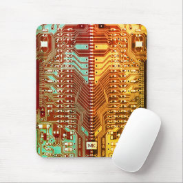 Cooles Aquamarin-gelbes, einzigartiges Retro-Steam Mousepad