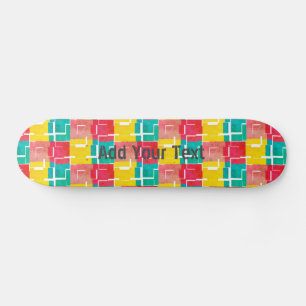 Cooles Aquamarin-rosa-gelbes rotes Muster anpassen Skateboard