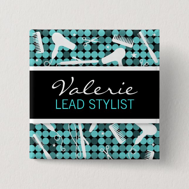 Cooles aquamarines bezauberndes button (Vorderseite)