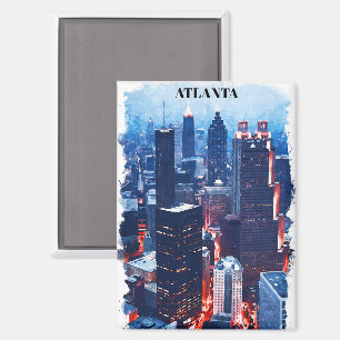 Cooles Atlanta Georgia Skyline City View Magnet