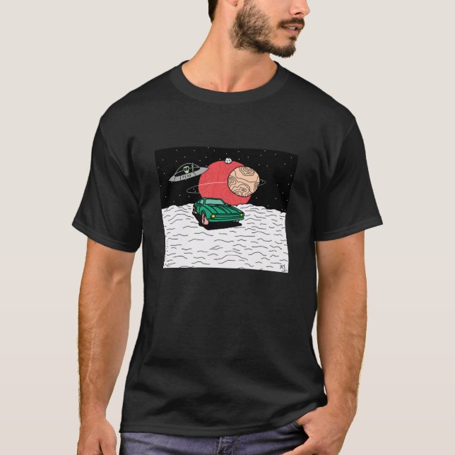 Cooles Auto im Weltraum-T-Shirt T-Shirt (Vorderseite)