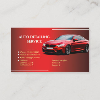 Cooles Auto mit detaillierten Servicekarten Visitenkarte