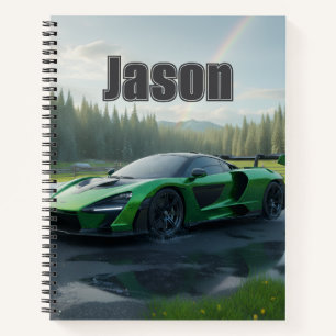 Cooles Auto-Notizbuch mit Ihrem Namen darauf Notizbuch
