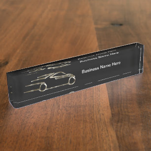 Cooles Automobil-Thema Silbertonwagen Namensplakette