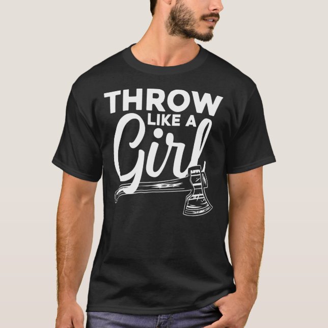 Cooles Ax-Throwing für Frauen Mädchen Lumberjack A T-Shirt (Vorderseite)